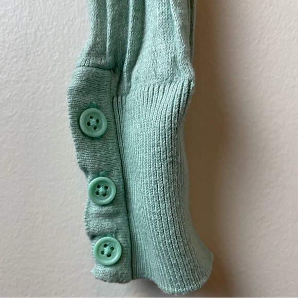 LOFT V-Neck Long Sleeve Cardigan w Button Sleeve Detail, Size S, in Mint - Picture 2 of 3